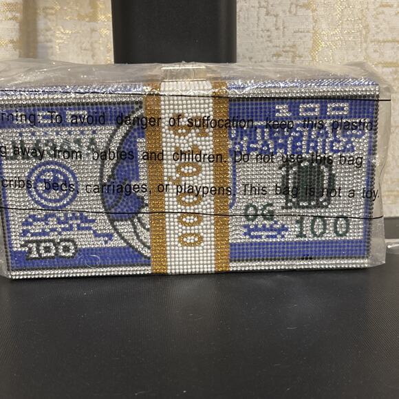 4 Unbranded Women's Bling Dollar Money clutch Purse Handbag Wallet EveningParty - Picture 5 of 7